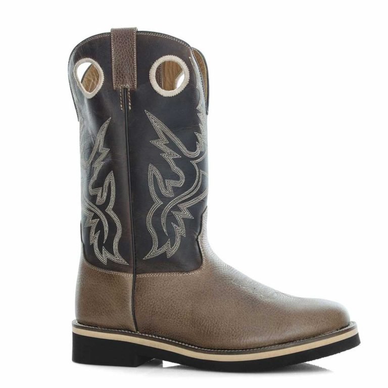Stivali Cowboy Western Punta Squadrata Con Intagli A Mano - Nero E Argento